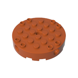 18897 | Brick, Round 6 x 6 with 4 Side Pin Holes and Center Hole