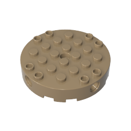 18897 | Brick, Round 6 x 6 with 4 Side Pin Holes and Center Hole