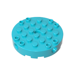 18897 | Brick, Round 6 x 6 with 4 Side Pin Holes and Center Hole