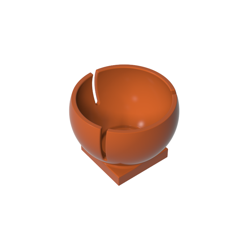 44358 | Cylinder Hemisphere 3 x 3 Ball Turret Socket with 2 x 2 Base