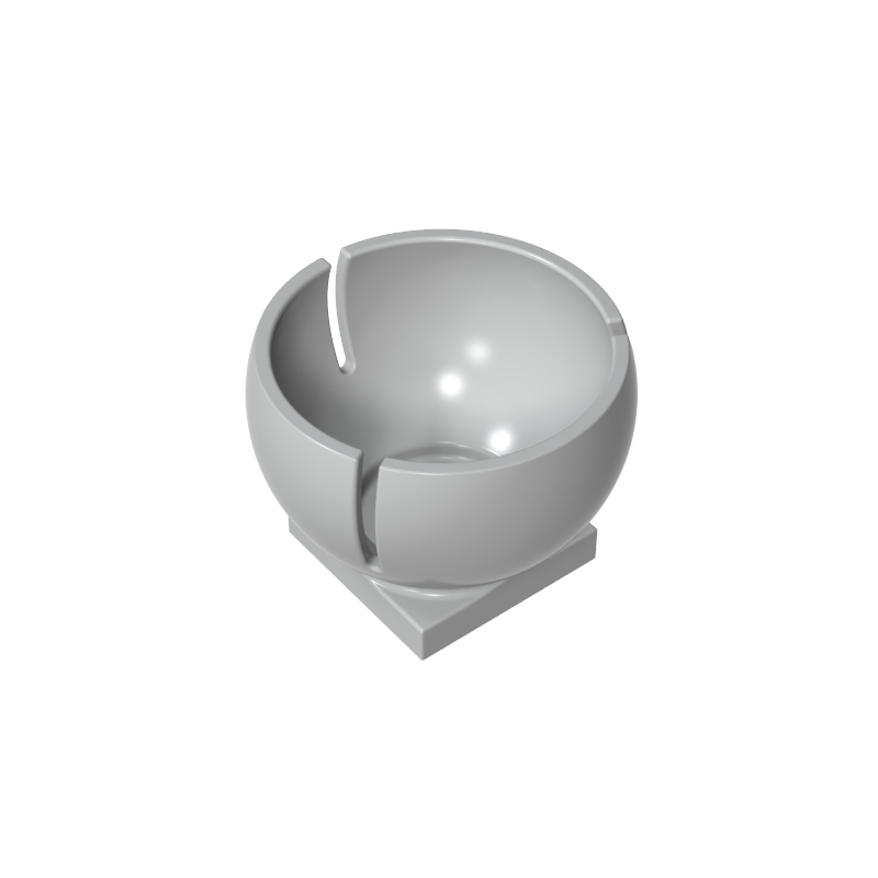 44358 | Cylinder Hemisphere 3 x 3 Ball Turret Socket with 2 x 2 Base