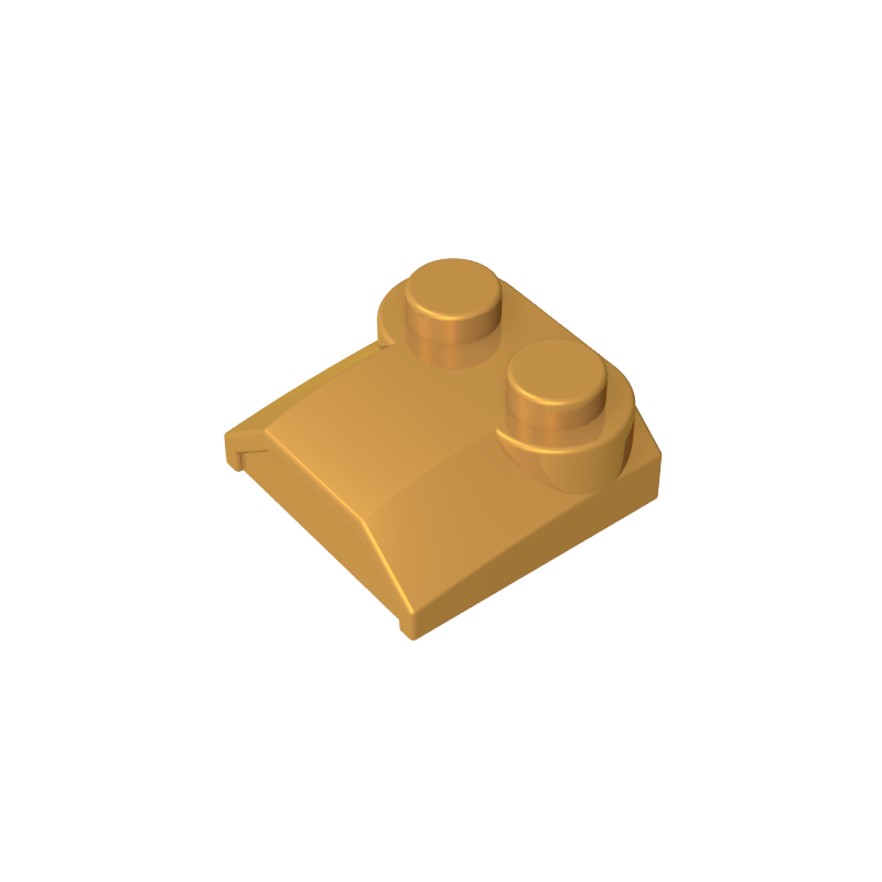 41855 | Slope, Curved 2 x 2 x 2/3 with 2 Studs and Curved Sides, Lip End