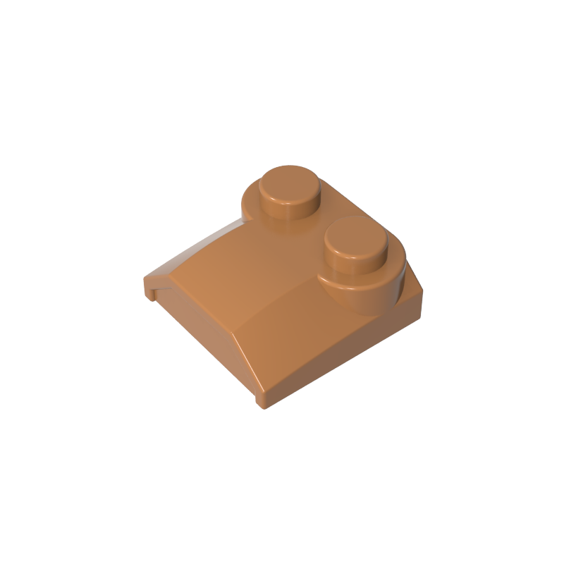 41855 | Slope, Curved 2 x 2 x 2/3 with 2 Studs and Curved Sides, Lip End