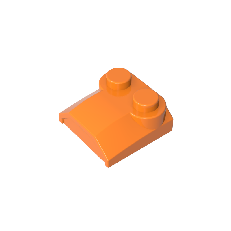 41855 | Slope, Curved 2 x 2 x 2/3 with 2 Studs and Curved Sides, Lip End