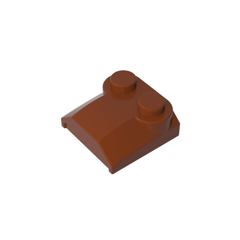 41855 | Slope, Curved 2 x 2 x 2/3 with 2 Studs and Curved Sides, Lip End