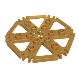 64566 | Technical Plate Rotor 6 Blade with Clip Ends Connected (Water Wheel) - Hollow Studs