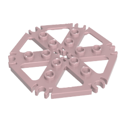 64566 | Technical Plate Rotor 6 Blade with Clip Ends Connected (Water Wheel) - Hollow Studs