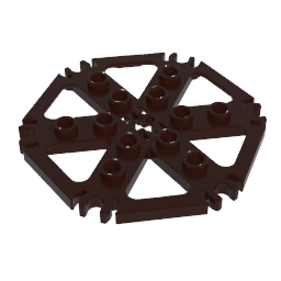 64566 | Technical Plate Rotor 6 Blade with Clip Ends Connected (Water Wheel) - Hollow Studs