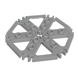 64566 | Technical Plate Rotor 6 Blade with Clip Ends Connected (Water Wheel) - Hollow Studs