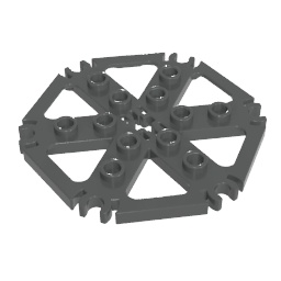 64566 | Technical Plate Rotor 6 Blade with Clip Ends Connected (Water Wheel) - Hollow Studs