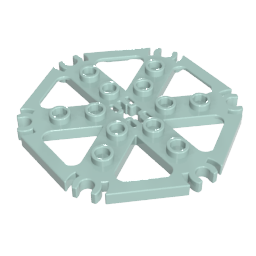 64566 | Technical Plate Rotor 6 Blade with Clip Ends Connected (Water Wheel) - Hollow Studs