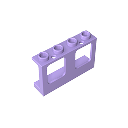 61345 | Window 1 x 4 x 2 Plane, Single Top Hole and Single Bottom Hole for Glass