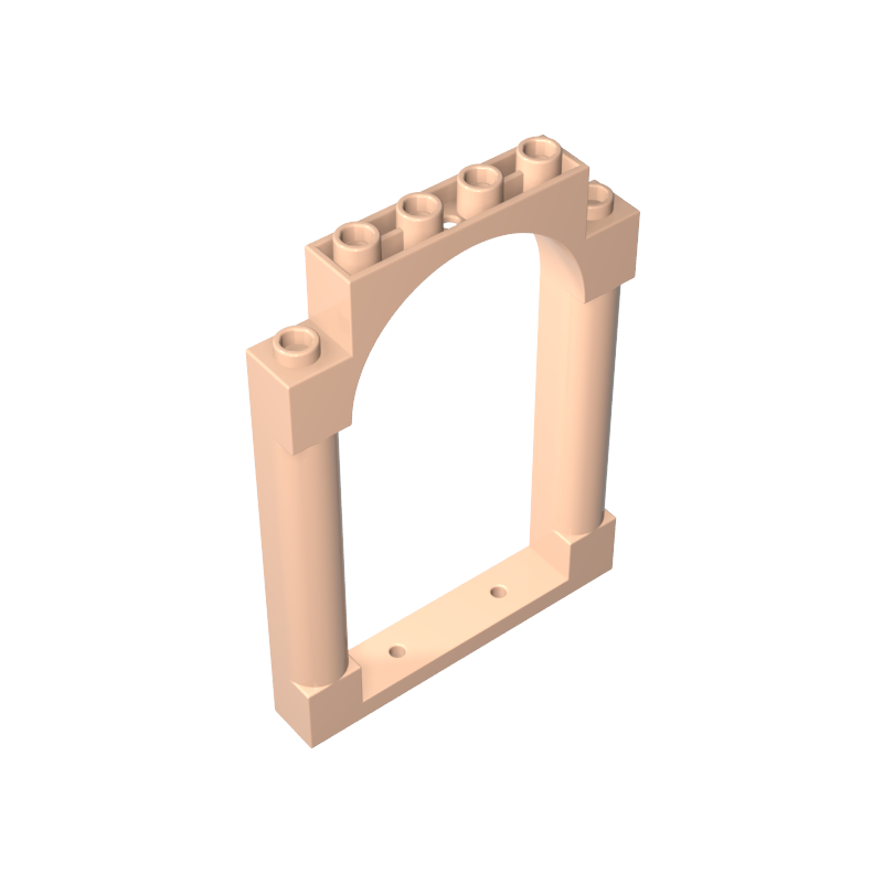 40066 | Door, Frame 1 x 6 x 7 Arched with Notches and Rounded Pillars
