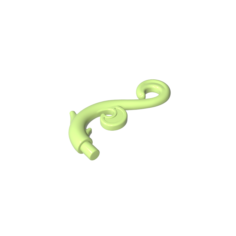 28870 | Plant Stem, Curved with Bar, Thorns, and Swirls