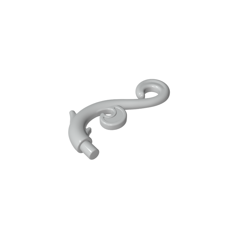 28870 | Plant Stem, Curved with Bar, Thorns, and Swirls