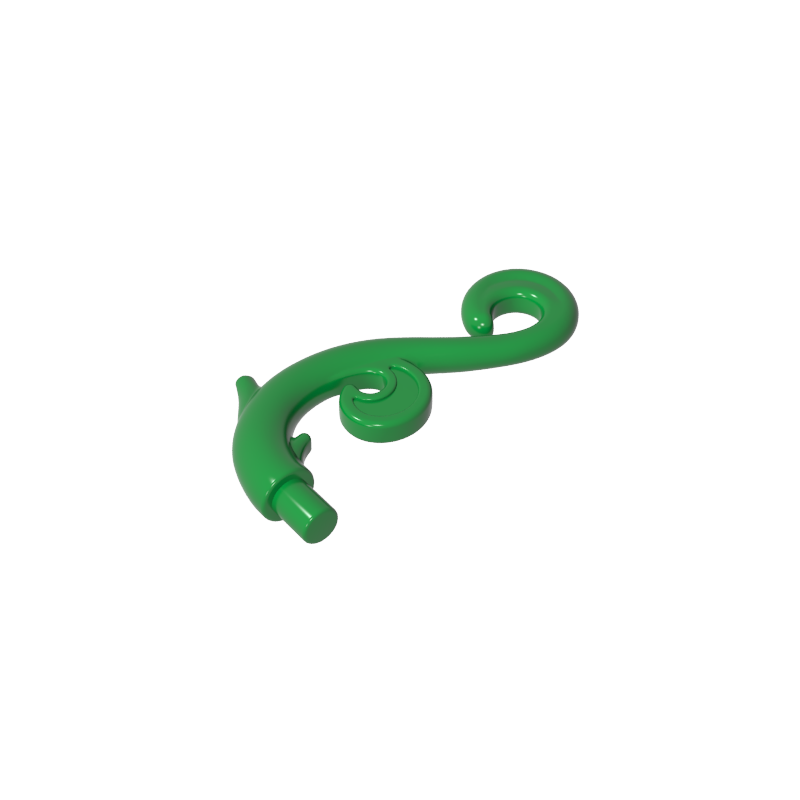 28870 | Plant Stem, Curved with Bar, Thorns, and Swirls