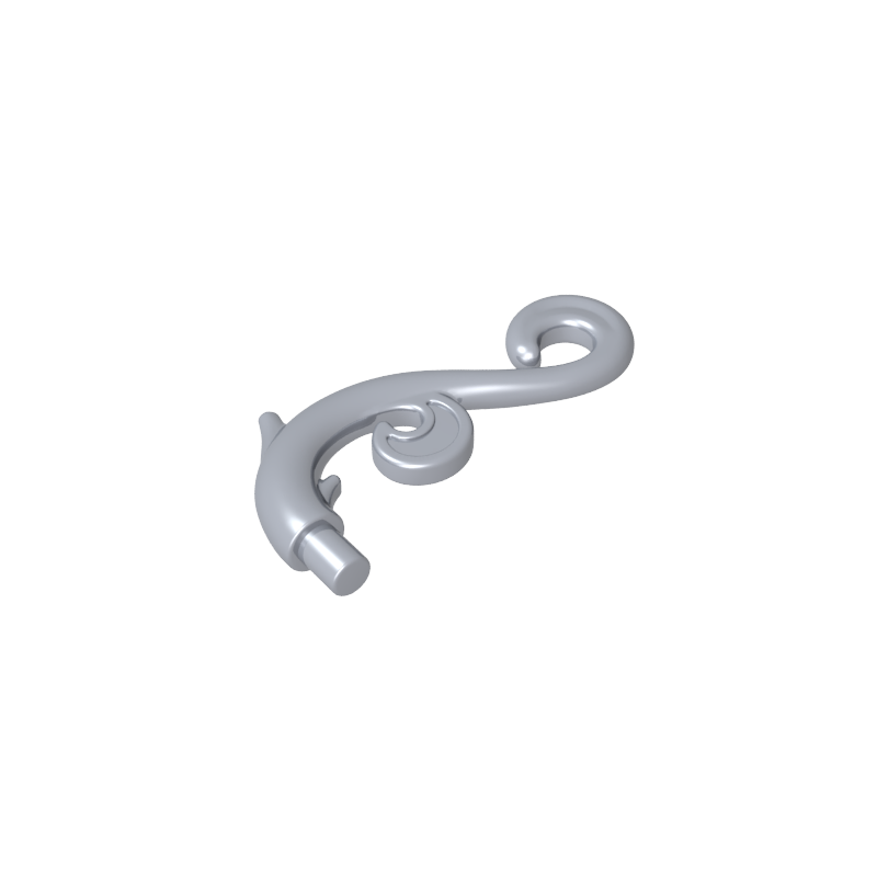 28870 | Plant Stem, Curved with Bar, Thorns, and Swirls