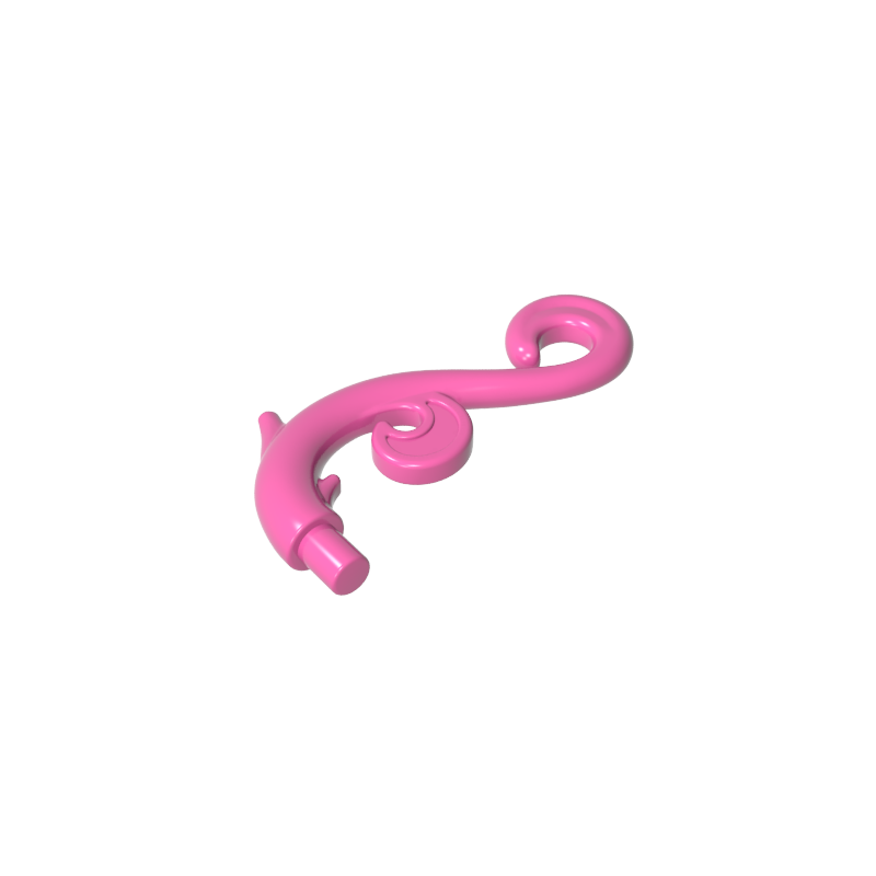 28870 | Plant Stem, Curved with Bar, Thorns, and Swirls