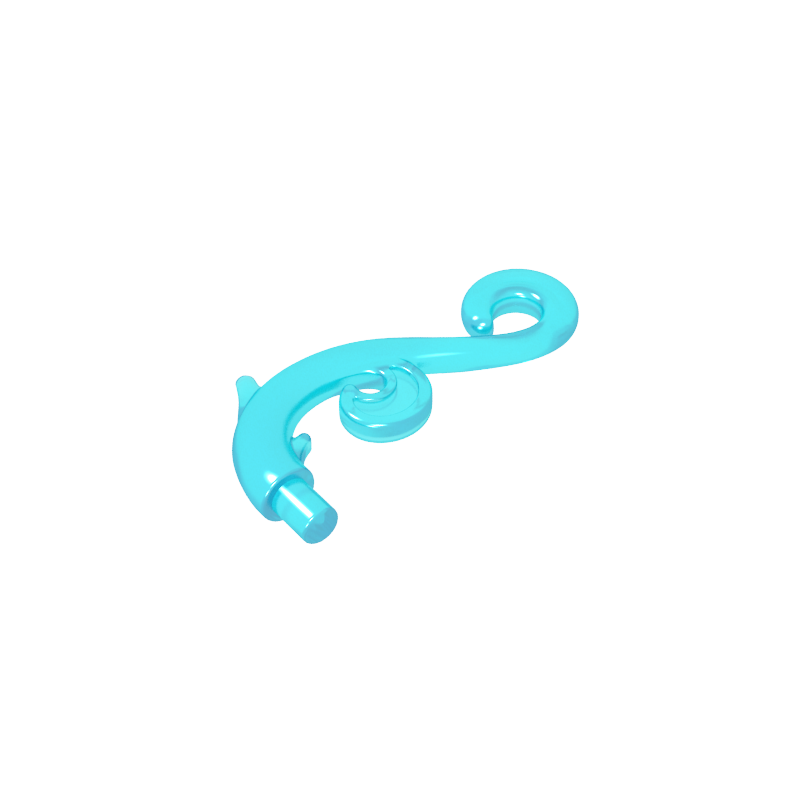 28870 | Plant Stem, Curved with Bar, Thorns, and Swirls