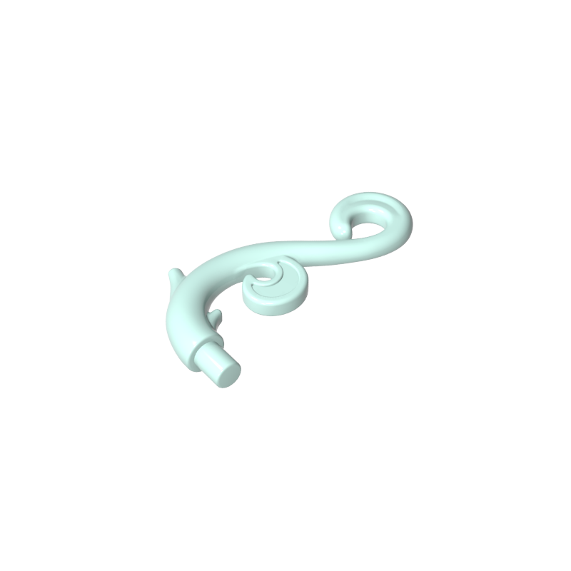 28870 | Plant Stem, Curved with Bar, Thorns, and Swirls