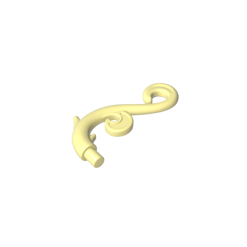 28870 | Plant Stem, Curved with Bar, Thorns, and Swirls