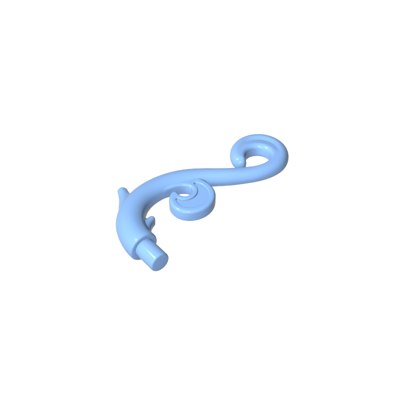 28870 | Plant Stem, Curved with Bar, Thorns, and Swirls