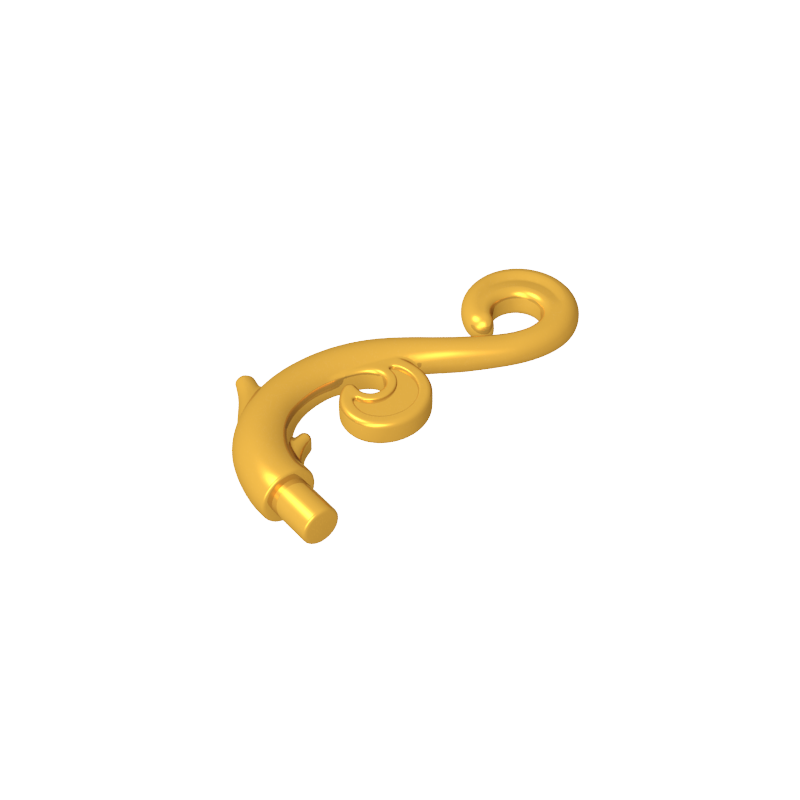 28870 | Plant Stem, Curved with Bar, Thorns, and Swirls
