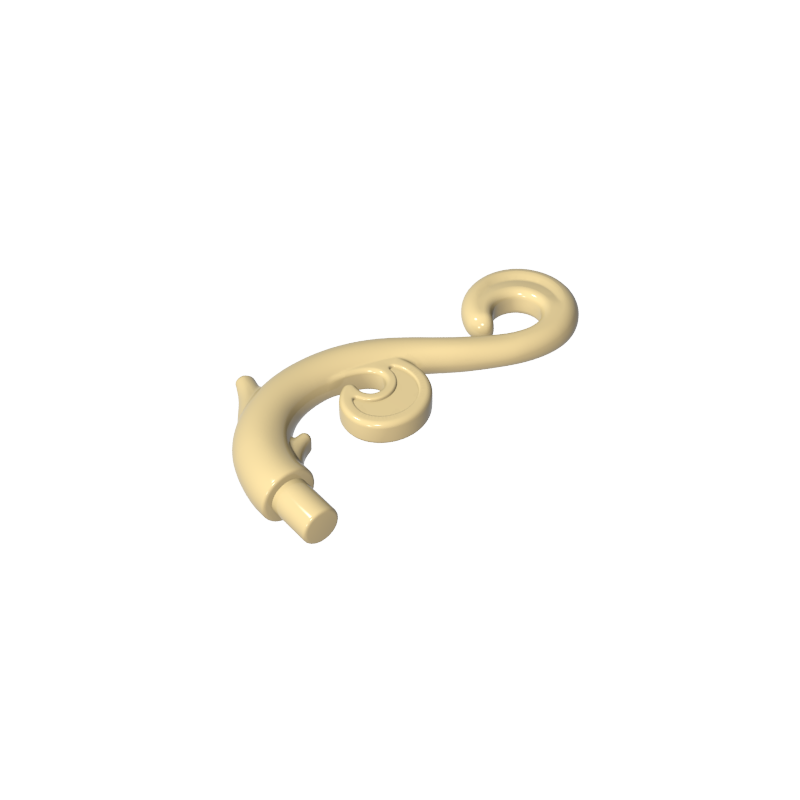 28870 | Plant Stem, Curved with Bar, Thorns, and Swirls