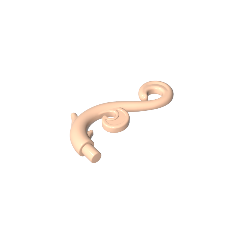 28870 | Plant Stem, Curved with Bar, Thorns, and Swirls