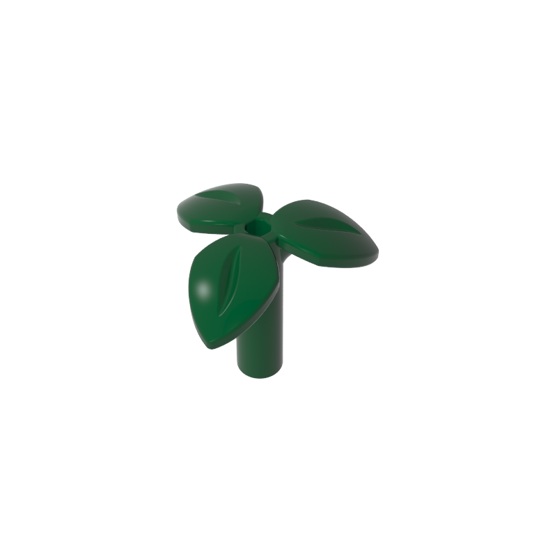 37695 | Plant Stem with Bar, 3 Leaves, and Small Pin Hole