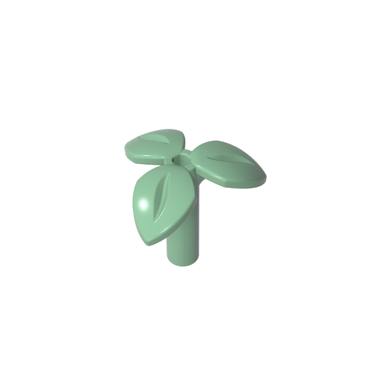 37695 | Plant Stem with Bar, 3 Leaves, and Small Pin Hole
