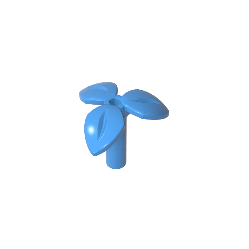 37695 | Plant Stem with Bar, 3 Leaves, and Small Pin Hole