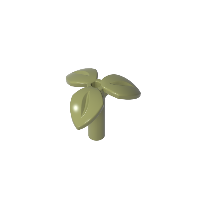 37695 | Plant Stem with Bar, 3 Leaves, and Small Pin Hole