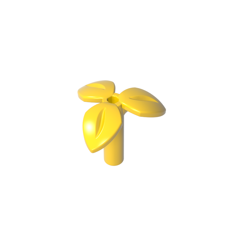 37695 | Plant Stem with Bar, 3 Leaves, and Small Pin Hole