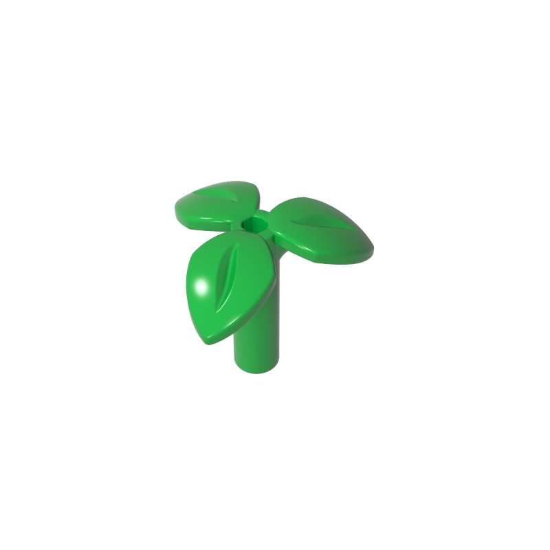 37695 | Plant Stem with Bar, 3 Leaves, and Small Pin Hole
