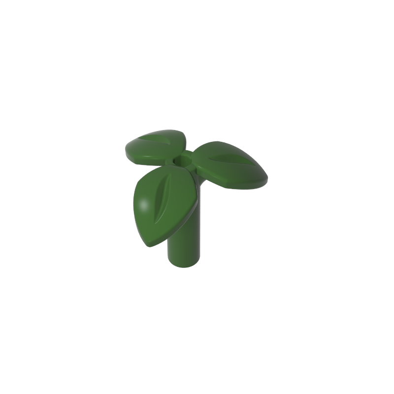 37695 | Plant Stem with Bar, 3 Leaves, and Small Pin Hole