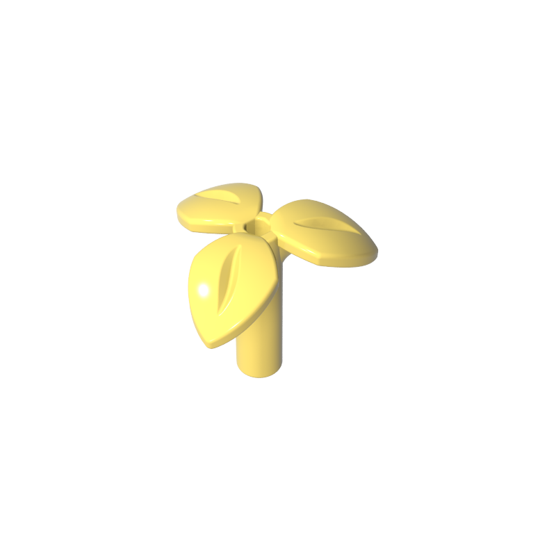 37695 | Plant Stem with Bar, 3 Leaves, and Small Pin Hole