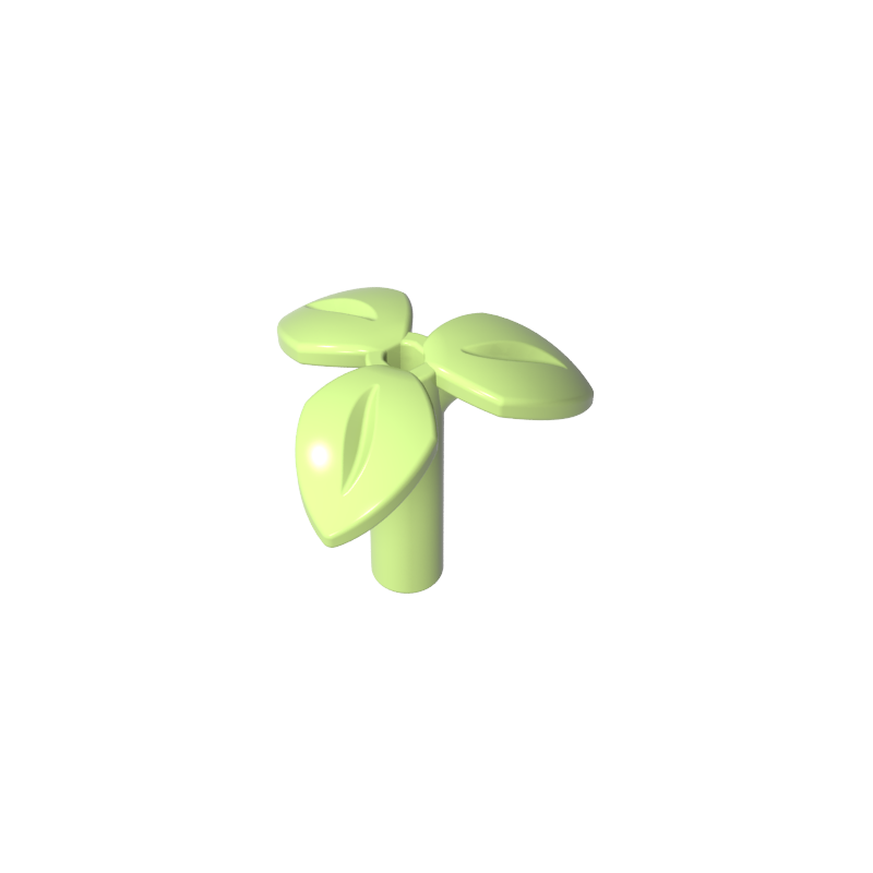 37695 | Plant Stem with Bar, 3 Leaves, and Small Pin Hole