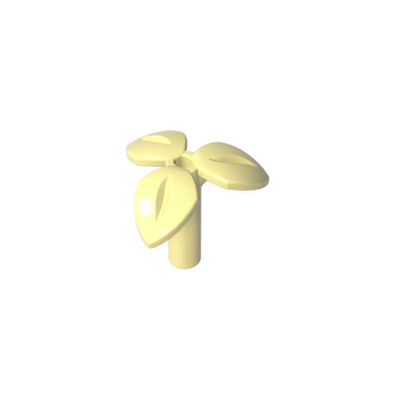 37695 | Plant Stem with Bar, 3 Leaves, and Small Pin Hole