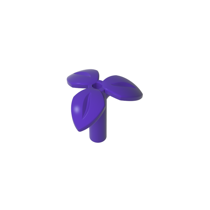 37695 | Plant Stem with Bar, 3 Leaves, and Small Pin Hole