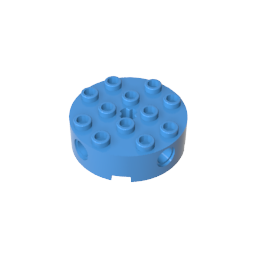 6222 | Brick, Round 4 x 4 with 4 Side Pin Holes and Center Axle Hole