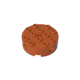 6222 | Brick, Round 4 x 4 with 4 Side Pin Holes and Center Axle Hole