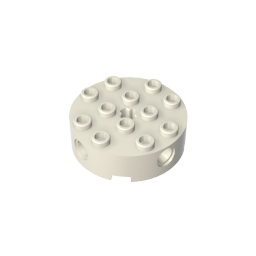 6222 | Brick, Round 4 x 4 with 4 Side Pin Holes and Center Axle Hole