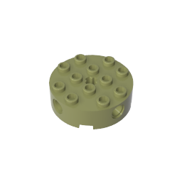 6222 | Brick, Round 4 x 4 with 4 Side Pin Holes and Center Axle Hole