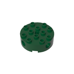 6222 | Brick, Round 4 x 4 with 4 Side Pin Holes and Center Axle Hole