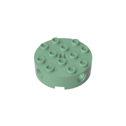 6222 | Brick, Round 4 x 4 with 4 Side Pin Holes and Center Axle Hole