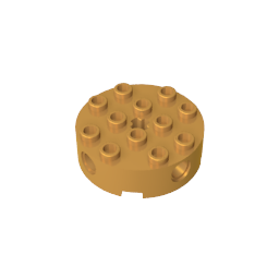6222 | Brick, Round 4 x 4 with 4 Side Pin Holes and Center Axle Hole
