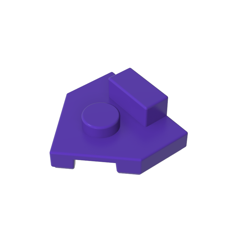 27928 | Wedge, Plate 2 x 2 Pentagonal with Center Stud and 1 x 1/2 Raised Tab on Top