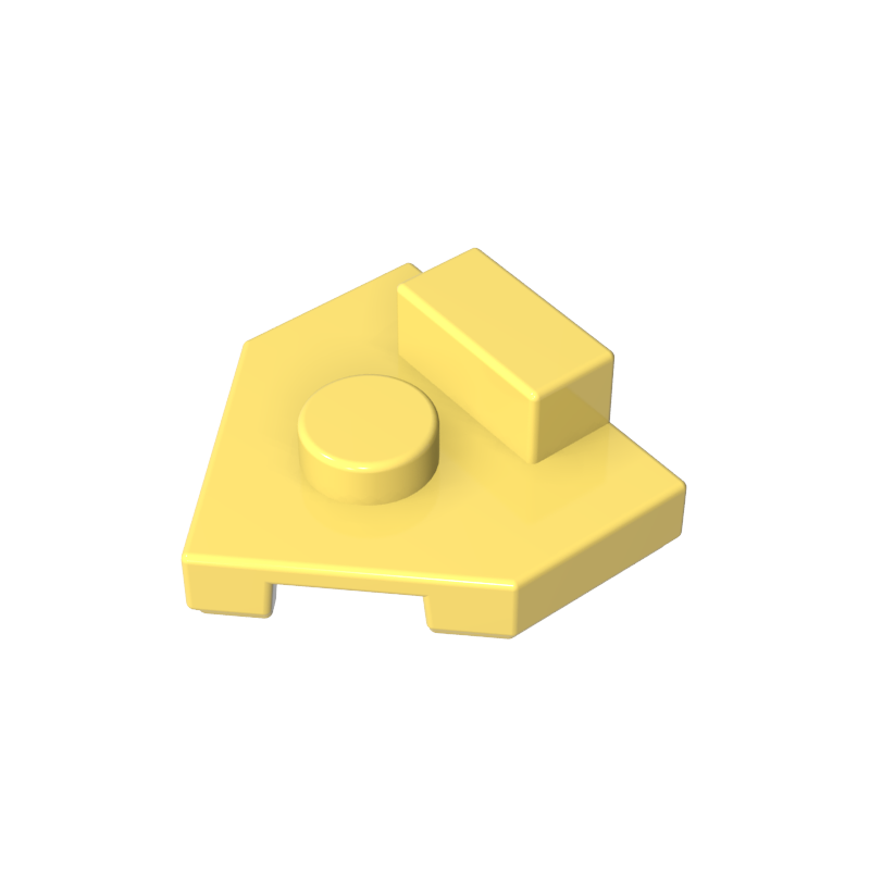 27928 | Wedge, Plate 2 x 2 Pentagonal with Center Stud and 1 x 1/2 Raised Tab on Top