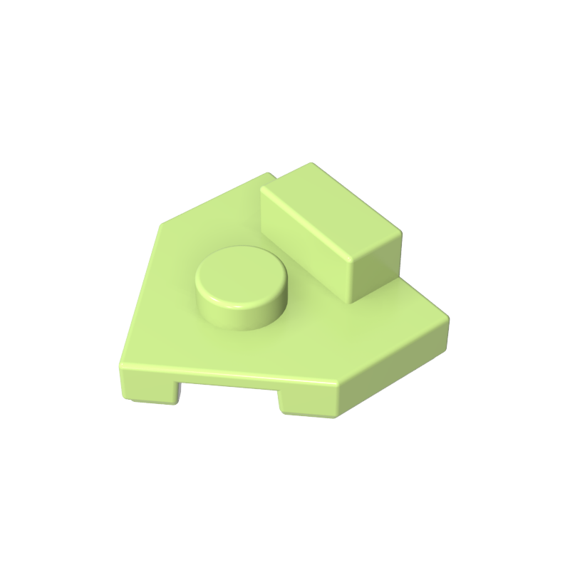27928 | Wedge, Plate 2 x 2 Pentagonal with Center Stud and 1 x 1/2 Raised Tab on Top